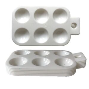 🏷️ set of 6 white plastic artist painting palettes